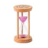 No Deformation Round Hourglass Timers Wooden Timer Portable Wooden Hourglass  Kids Gift Pink-1 Minute