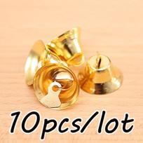 (10pcs) Small Mini Jingle Bells Set Gold Silver Pet Hanging Ornaments for Wedding Christmas Crafts Metal Decoration Accessories 20mm auksas