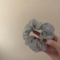 Accessories Women Crystal Rhinestone Hair Ropes Korean Style Scrunchies Women Hair Bands Hair Ties sidabras