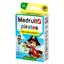 Medrull Pirates vaikiški pleistrai su tatuiruote, 10 vnt.