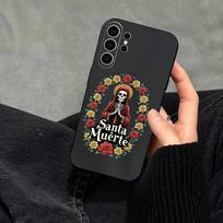 S-Santa M-Muerte P-print Phone Case For Samsung S25,S24,S21,S22,S23,S30,Ultra,S20,Plus,Fe,Note,10,9,5G Black Cover Samsung S30Ultra5G