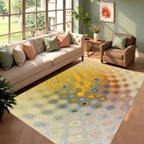 Orange Abstract Swirl Area Rug Soft Non-Slip Modern Art Dot Print Carpet Contemporary Gradient Home Decor Rug for Living Room 40X60CM