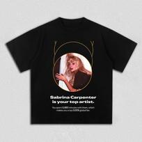 Sabrina Carpenter Top Artist Graphic T-Shirt Men Women Casual Cotton Pop Singer Streetwear Fan Merch Top S įvairiaspalvis