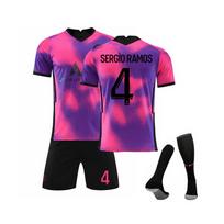 Paris Saint-Germain Ketvirti marškinėliai 2020-21 Sergio Ramos Nr.4 Futbolo marškinėliai 3 dalių komplektai vaikams ir suaugusiems 120