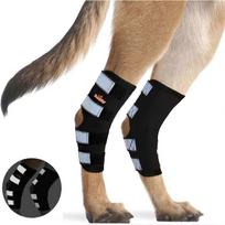 Dog Rear Leg Brace Canine Rear Hock Joint Support With Safety Reflective Straps For Joint Injury Sprain Protection 1 Pair XS