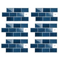 6Pcs New 3D Wall Tile Sticker Self Adhesive Waterproof Imitation Tile Stickers PVC Decorative Tile Stickers Wall Decoration
