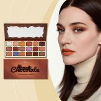 Zephoco Chocolate-Style Eyeshadow Palette, Earthy Tones With Highlighter, Cool Shades, Lightweight And Pigmented, Suitable For Daily Commute