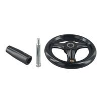 ABBY-Hand Wheel D160mm-3 Spoke Plastic With Revolving Handle 1Pc Lathe Milling Handwheel
