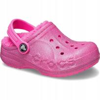 Crocs Baya Lined Glitter Clog K 207656 |J1/3/Eu 32-33| Electric Pink