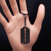 Gothic Blade Razor Pendant Necklaces Men Stainless Steel Black Goth Male Chain Necklace Grunge y2k emo Jewelry collier homme