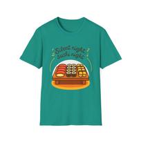 Unisex Softstyle T-Shirt Mens Womens Tees Top Sushi Christmas Table Fairy Lights Holiday Graphic Tee 4XL