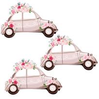 3-Piece Wedding Car Balloon Set, Wedding Car Foil Balloons; Suitable for Couple Dates, Proposals, Engagements, Weddings, Wedding Decoratio , Coupl Other