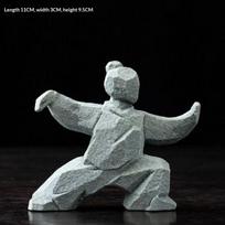 textureChinese Kung Fu Figure Martial Arts Sculptural Ornament Classic Decorative Statue for Tea Table or Study Desk