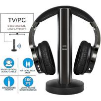 Hi-Fi Wireless TV Headphones with 2.4G Digital RF Transmitter - On-Ear Wireless Headset for Home TV Watching Game - RCA/3.5mm/Optical Port