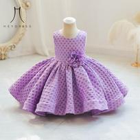 Tutu Dress Lace Children Dress New Girls Princess One-year-old Girls Dress Fashion Elegant Party Dress 80 violetinė