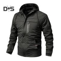 Men Autumn Hooded Windbreaker Jacket with Zipper Pockets Thickened Lining Solid Color Casual Hooded Sweatshirt for Winter Outdoor Activities XS juoda