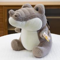 Miela krokodilo kuprinė lėlė Miela didelė krokodilo lėlė Pliušinis žaislas Vaikų miego lėlė Gimtadienio dovana 20cm（0.18kg) pilka spalva