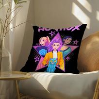 Pop-Movie K-Pop Demon Hunters Pillow Case Silky Elegant Comfort Sofa Bed  Invisible Zipper Beach Pillowcase double sided printing:30X30cm