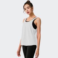 Women's Quick-Dry Loose Sports Vest for Running, Yoga & Fitness Medium balta