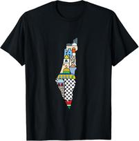 NEMOKAMA PALESTINOS ŽEMĖLAPIS SPALVOTAS PAPRASTAS TAIKA Unisex Marškinėliai S