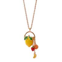 Adorable Fruit Shaped Tassels Pendant Necklace Simple Cute Design Versatile for Women Girls Daily Wear Accessory Jewelry Piece