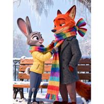 Disney Diamond PaintingA Winter Themed Fan Artwork of Judy and Nick Featuring Cartoon Mosaic Diamond Cross Stitch DIY Gifts and Home Decor Round 20x30cm