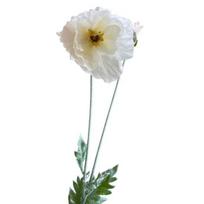 41,34 colio dirbtinės aguonos (Papaver rhoeas) su ilgu stiebu, realistiškos netikros lauko aguonos grindų vazai, namų vidaus dekorui, vestuvių renginiui balta