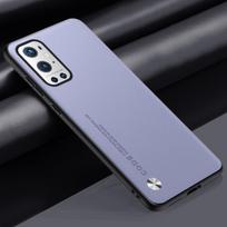 Prabangus PU odos dėklas OnePlus 9 Pro 5G 9Pro nugarėlės dangtelis Matinis silikoninis smūgiams atsparus apsauginis telefono dėklas OnePlus9 Pro For OnePlus 9 Pro šviesiai violetinė spalva