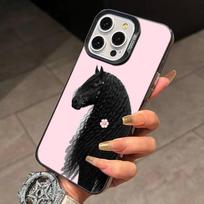 Cute fashion embroidered three ponies Phone Case For iPhone17,16,15,14,13,12,11Plus,ProMaxColorful Silver Phone case Funda Cover iPhone16promax