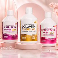 Swedish Nutra - Premium grožio rutina iš vidaus: kolagenas, hialurono rūgštis ir Hair Skin Nails, 3 x 500 ml