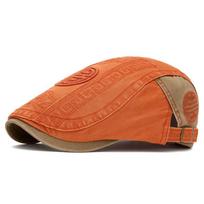 Ethnic Embroidery Forward Hat Men's Cap Sunscreen Beret Women's Newspaper Hat Outdoor Sun Hat oranžinė