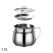 with Strainer Filter Oil Pitcher Leakproof Grease Container Stainless Steel Oil Kettle  Deep Frying Style A