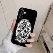 S-Santa M-Muerte P-print Phone Case For Samsung Galaxy A73,A72,A71,A70,A53,A52,A51,Others Soft Black Cover Samsung a22 4g