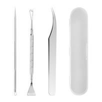 Double Head Blackhead Remover Stainless Steel Comedone Removal Blemish Extractor Tool Whitehead Popping Zit Pimple Popper Tool auksas