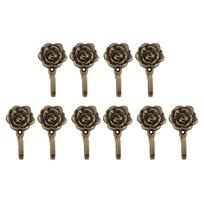 ABBY-10Pcs Metal Rose Flower Curtain Tie Back Tieback Holders Wall Hooks Decor