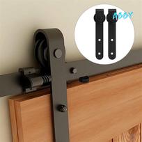 ABBY-Cabinet Sliding Barn Door Hardware Kit Super Mini Sliding Door Hardware Hardware Kit Top Mount Hanger Track Closet juoda