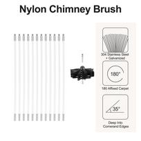 ABBY-14Pcs Chimney Cleaner Brush Clean Rotary System Fireplace Kit Rod Tool Set Home Kichen Cleaning Brush