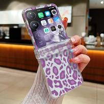 Leopard Print Transparent Case For Xiaomi Mix Flip 5G Shockproof Bumper Hard Phone Back Case For Mi Mix Flip Protective Cover Xiaomi Mix Flip
