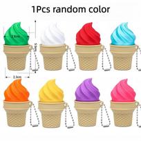 Ice Cream Clicker Fidget Toy Keychain with Mechanical Switch Sensory Backpack Charm Stress Relief Gift Satisfying Click Sound