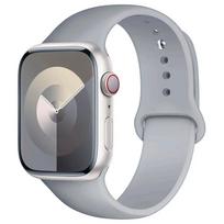 Silicone Sport Band For Apple Watch strap 49mm 44mm 45mm 40mm 41 42mm 46mm bracelet iWatch Series 10 9 8 7 6 5 SE Ultra2 Correa 38mm-40mm-41mm SM pilka spalva