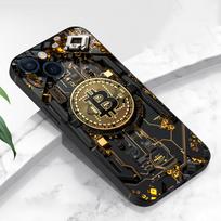 Bitcoin pattern design phone case suitable for iPhone 17 16 15 14 13 12 11 Pro/Max/Plus anti drop TUP frosted soft case iPhone 12Pro