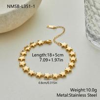GEMCHIC Women's Stainless Steel Star Link Chain Bracelet Sweet Cool Trendy Light Luxury Fashion Jewelry