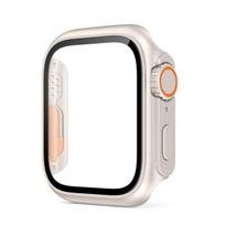Screen Protector for Apple Watch Case 45mm 40mm 44mm 41mm 42mm 38mm PC Cover+Glass Film Change To Ultra Series 9 8 7 6 5 4 3 SE 38mm Series 3 2 1