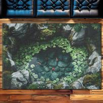 2D Art Koi Fish Pond Area Rug Oriental Style Water Lily Stone Pattern Non-slip Carpet Living Room Bedroom Home Decor Floor Mat 40x60cm