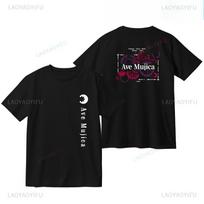BanGDream! Ave Mujica Camisetas Top Women Double Side Printed Crewneck Cotton Cartoon Anime Shirt Shoujo Girl Style Cute Tee S įvairiaspalvis