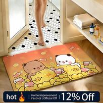 Soft Absorbent Non-Slip Rug Character Bubu Dudu Floor Mat Home Decor Doormat Bedroom Floor Mat Shower Carpet 40x60cm