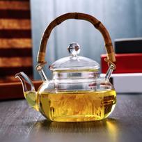 Portable Glass Teapot Pitcher with Built-in Tea Strainer High Temperature Resistant for Study or Office Tea Brewing gryna