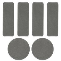6pcs Replacement Self-Adhesive Shoe Repair Patch Universal Durable Heel Hole Pads Microfiber Leather Sneaker Repair Pads tamsiai pilka spalva