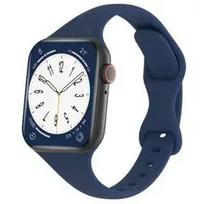 Thin Silicone Strap For Apple Watch 40mm 44mm 45mm 41mm 38mm 42mm Solid Color Strap Bracelet For IWatch Series 1 2 3 4 5 6 SE 7 38 40 41mm