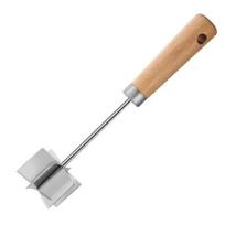 Multifunctional Wooden Handle Stainless Steel Meat Chopper Handheld 6 Blade Meat Mincer Manual Non-slip Meat Mixer Rice